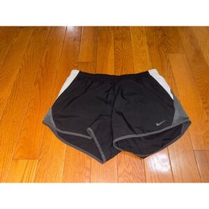 Nike Womens Dri-FIT Running Shorts Black White Grey Colorblock Size M Activewear
